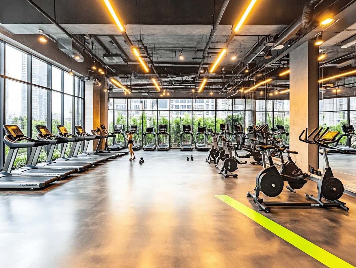 Wnętrze Gym Box 7×5 — pełna strefa 2w1 z miejscem na siłownię i studio