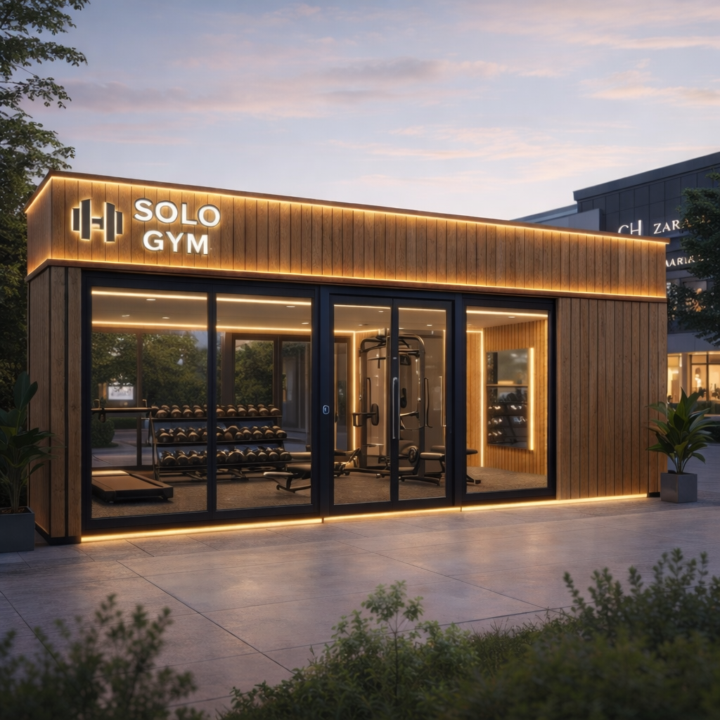 SOLO GYM 4×10 m — bezobsługowa siłownia kontenerowa pod sieć